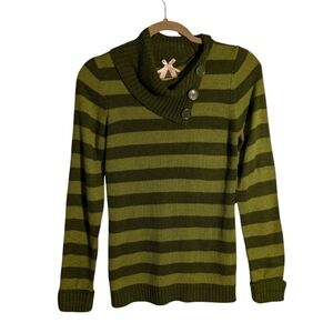 Vintage ''90s Derek Heart green striped sweater